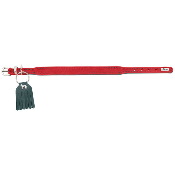 Hunter Lederhalsband Lucca petit rot/türkis 27 20-24 cm 1.5 cm Breite
