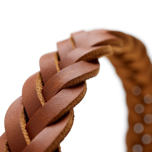 Hunter Lederhalsband Solid Education Special cognac / S 45 / 33 - 38 cm Halsumfang Breite 2.5 cm