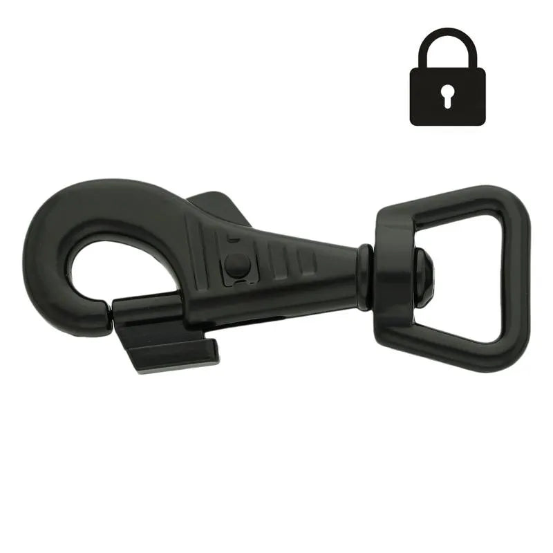 Karabiner Deluxe 82 mm/20 schwarzt mit Sicherheitsverschluss