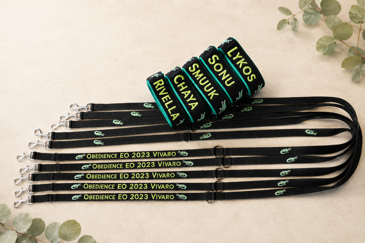 🌿🐊 Halsband „Sumpfzauber“ – personalisiert & individuell / Preis inkl. Stickerei & Neopren-Polsterung (Basis: 2,5 cm Gurtband / ca. 3,5 cm Gesamtbreite). Weitere Optionen können den Endpreis verändern.