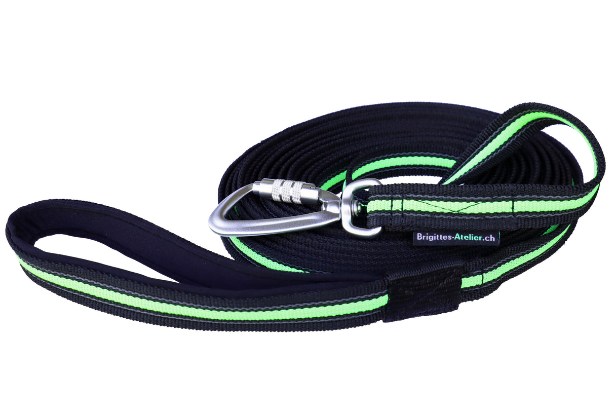 Anti-Rutsch ABS Leine gummiert mit Neon Farbstreifen / 2 cm