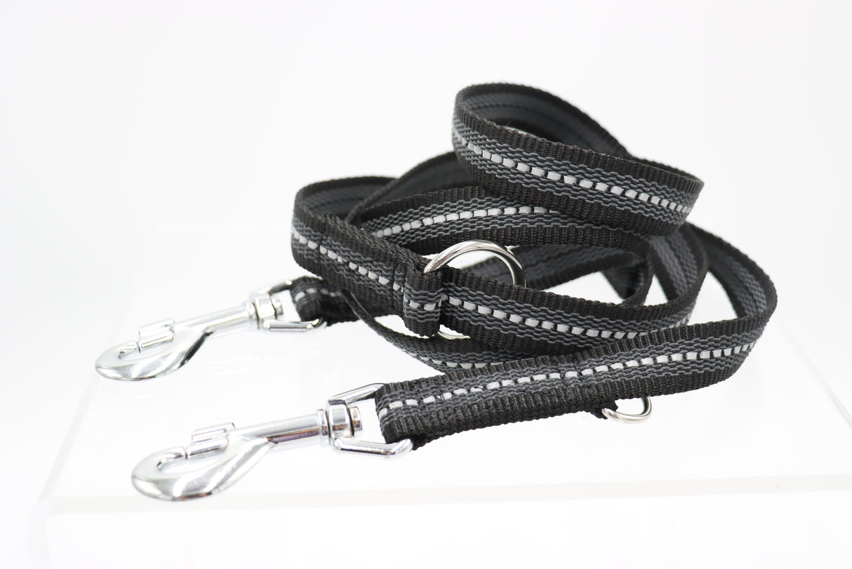 Anti-Rutsch ABS Leine gummiert / 3 -fach verstellbar und reflektierend