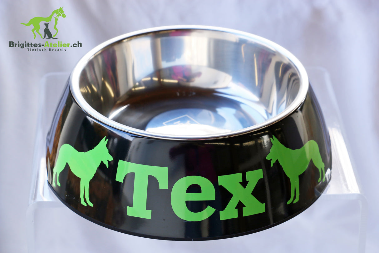 Hunter Melaminnapf schwarz mit oder ohne Beschriftung