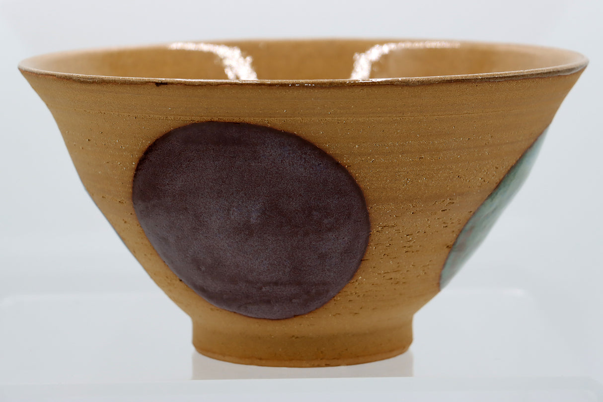 Keramikschüssel "Granum" – Große Schale im Naturton mit Glasurpunkte