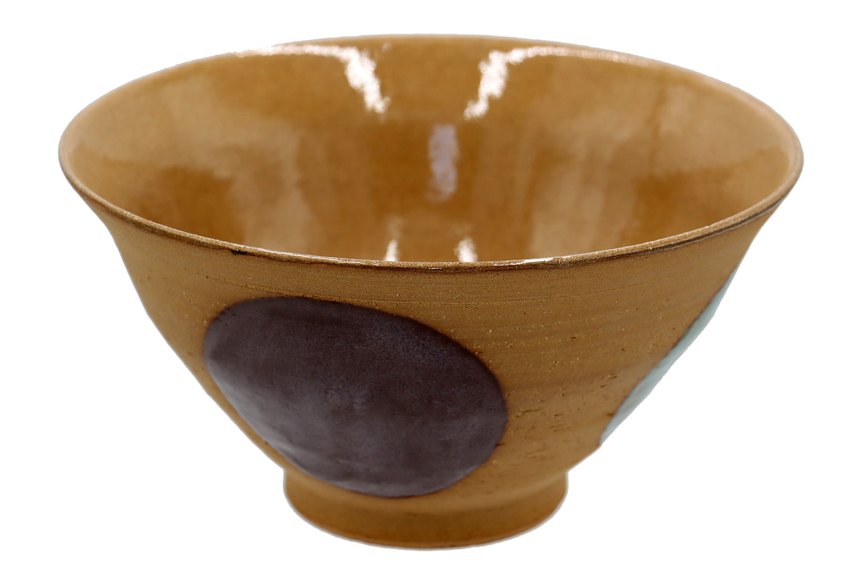 Keramikschüssel "Granum" – Große Schale im Naturton mit Glasurpunkte