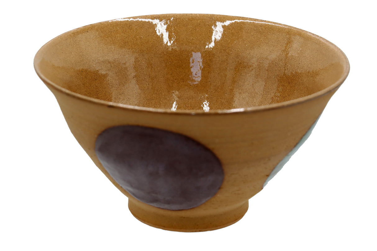 Keramikschüssel "Granum" – Große Schale im Naturton mit Glasurpunkte