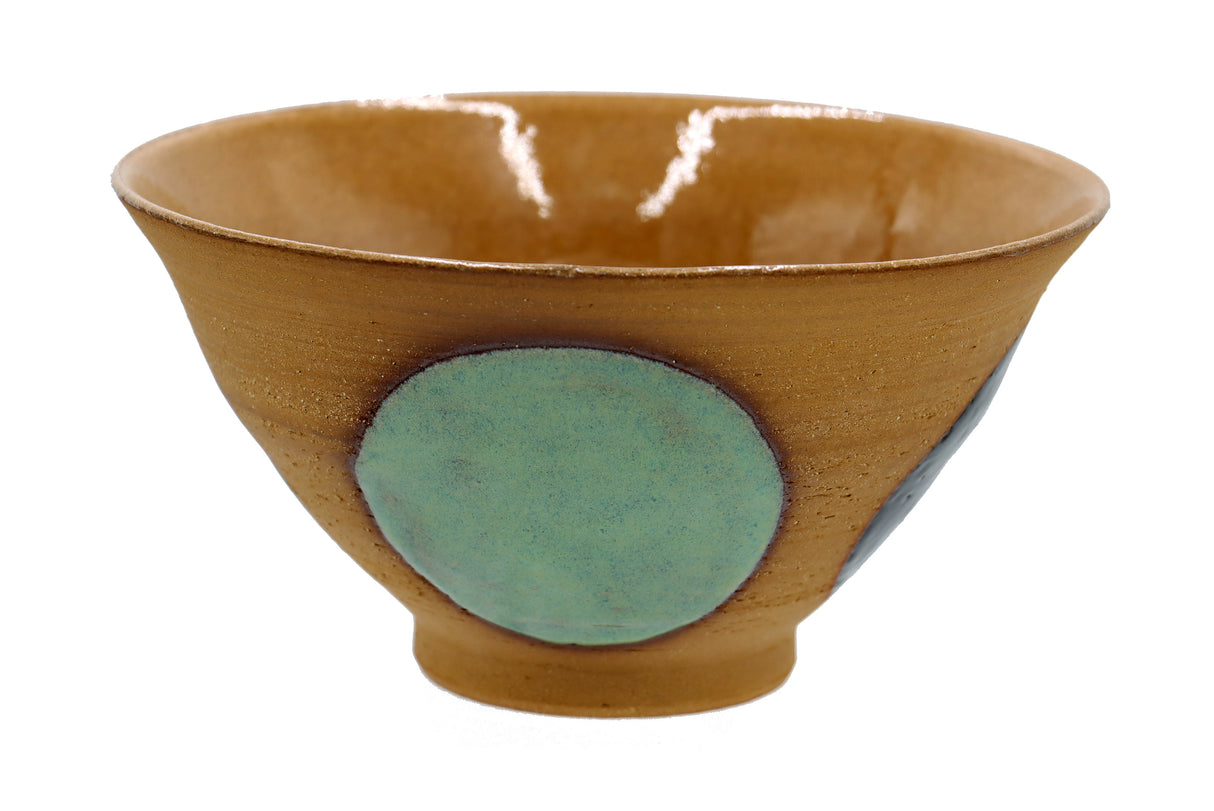 Keramikschüssel "Granum" – Große Schale im Naturton mit Glasurpunkte