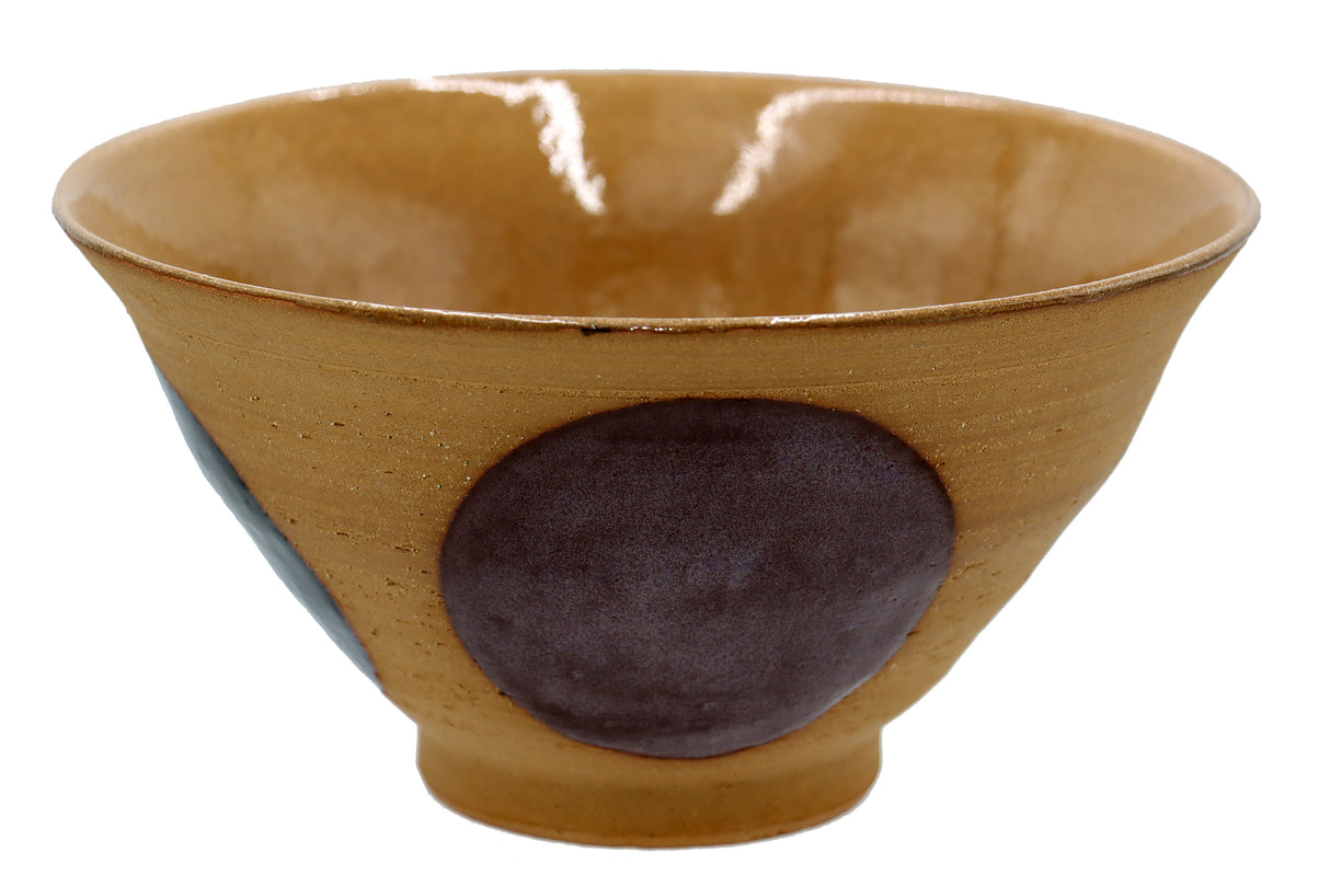 Keramikschüssel "Granum" – Große Schale im Naturton mit Glasurpunkte