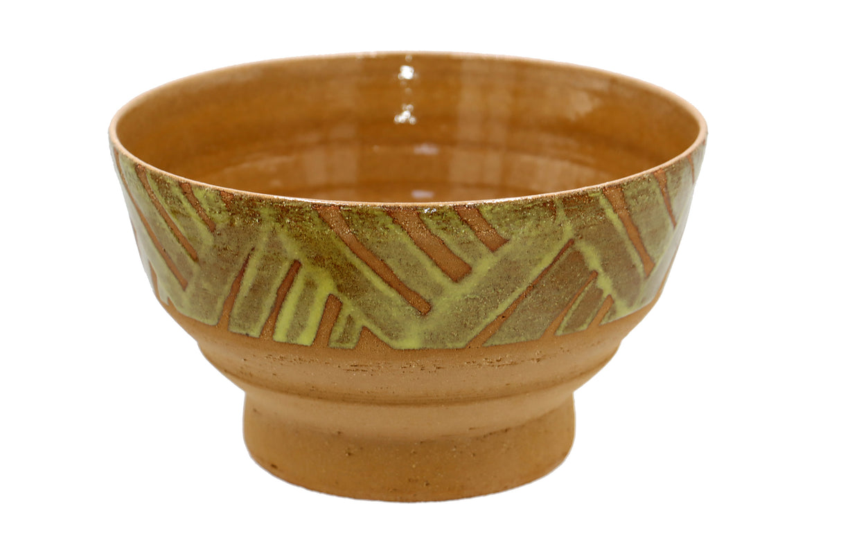 Keramikschüssel „Linea“ – Schale mit gelbem Randmuster