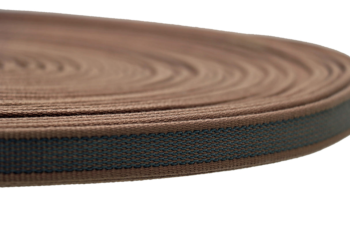 Anti-Rutsch -Baumwolltouch Gurtband- Made in Germany - OEKO-TEX® Klasse 1 / 20 mm braun