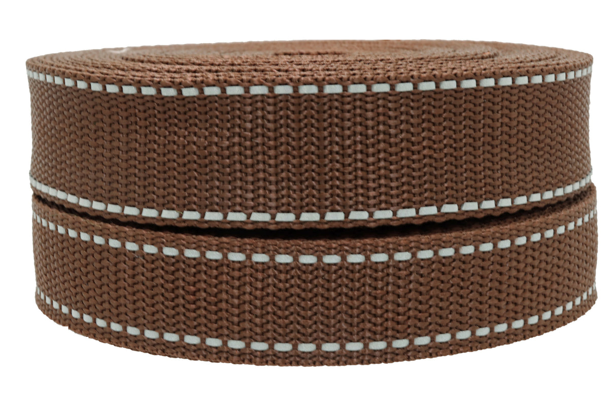 Polypropylen Gurtband ( PP ) dunkel braun reflektierend