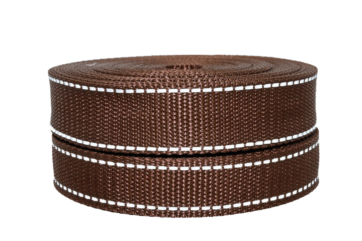 Polypropylen Gurtband ( PP ) dunkel braun reflektierend