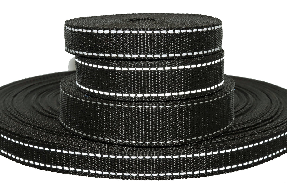 Polypropylen Gurtband ( PP ) schwarz reflektierend