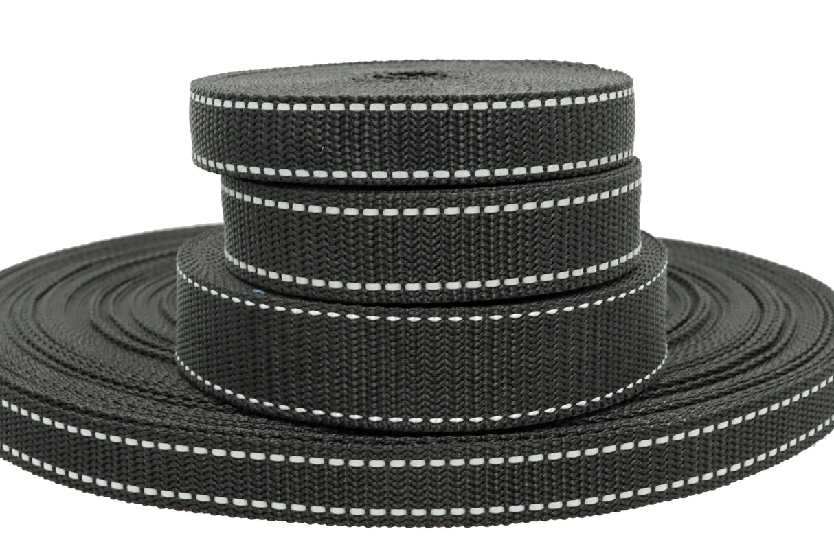 Polypropylen Gurtband ( PP ) schwarz reflektierend