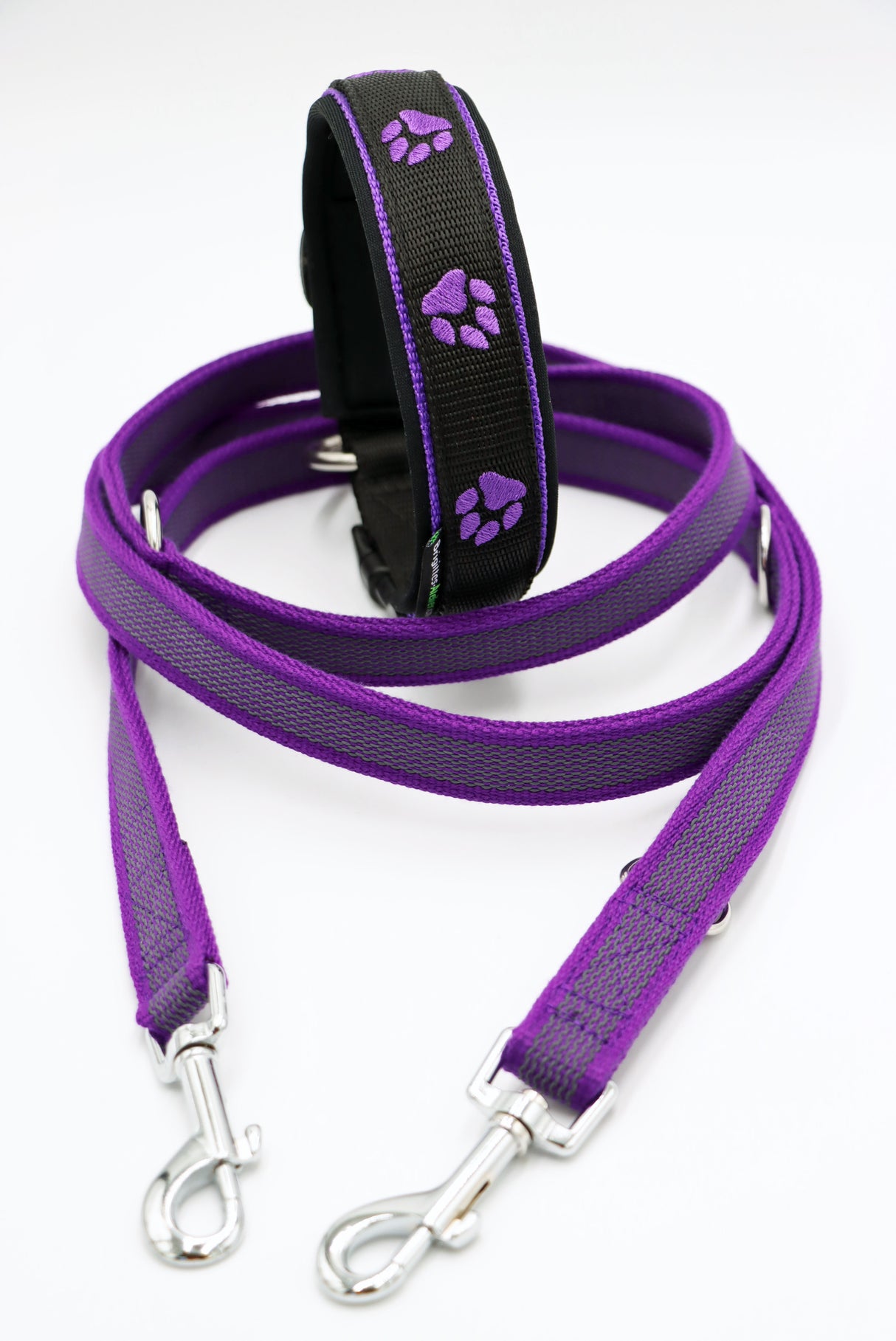 Anti-Rutsch Gummierte Leinen mit Baumwolltouch / Öko-Tex 3-fach verstellbar