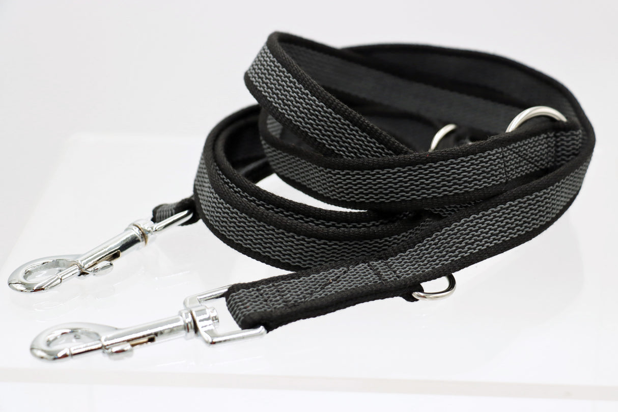 Anti-Rutsch Gummierte Leinen mit Baumwolltouch / Öko-Tex 3-fach verstellbar