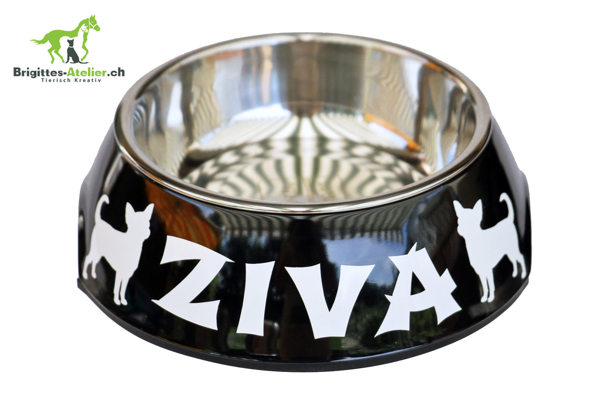 Hunter Melaminnapf schwarz mit oder ohne Beschriftung