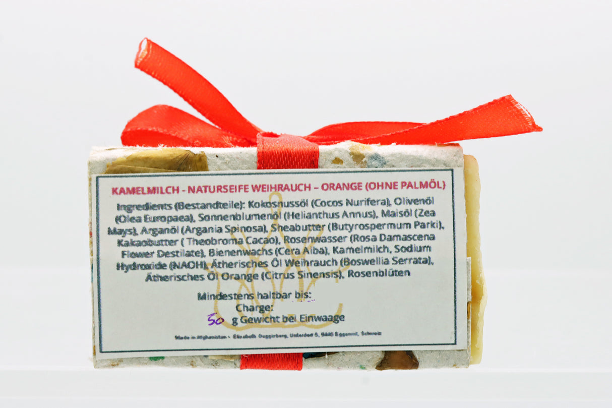 Naturseife Kamelmilch / Weihrauch und Orange 50 g OHNE PALMÖL
