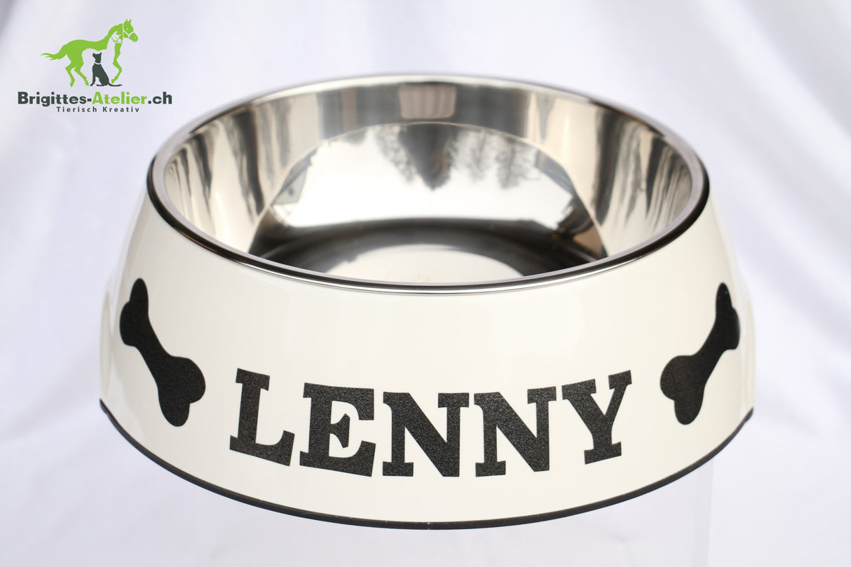 Hunter Melaminnapf weiss mit oder ohne Beschriftung