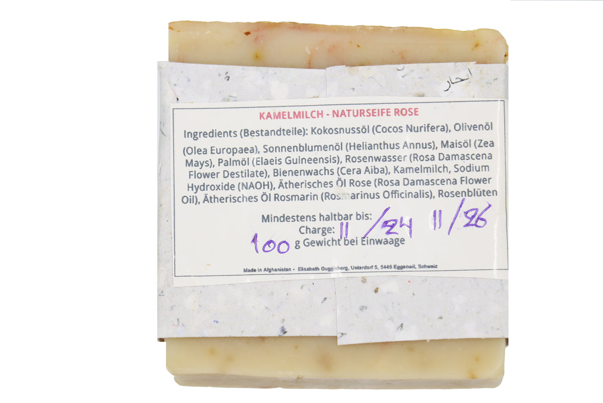 Naturseife Rose 100 g mit Kamelmilch OHNE PALMÖl