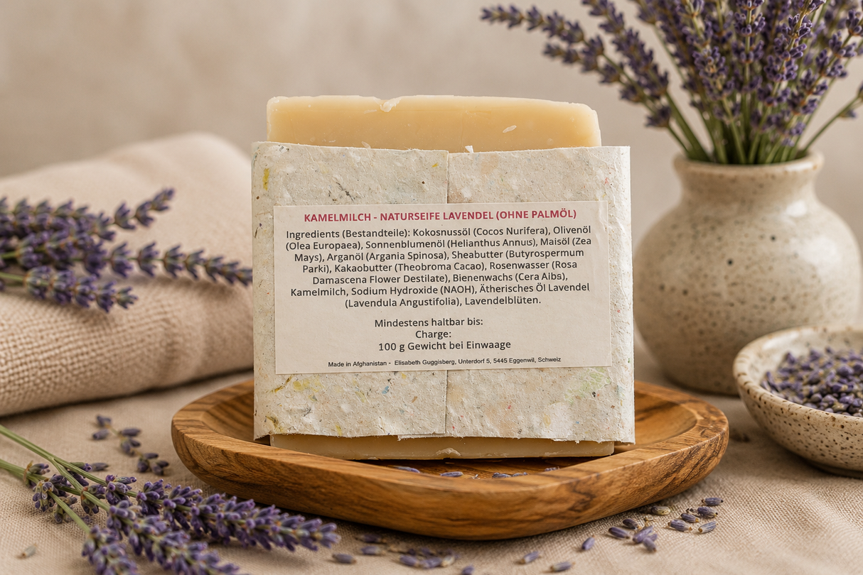 Naturseife Lavendel 50 g mit Kamelmilch OHNE PALMÖL
