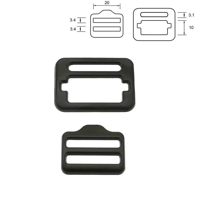 Schultergurtschnalle für Hundegeschirre schwarz