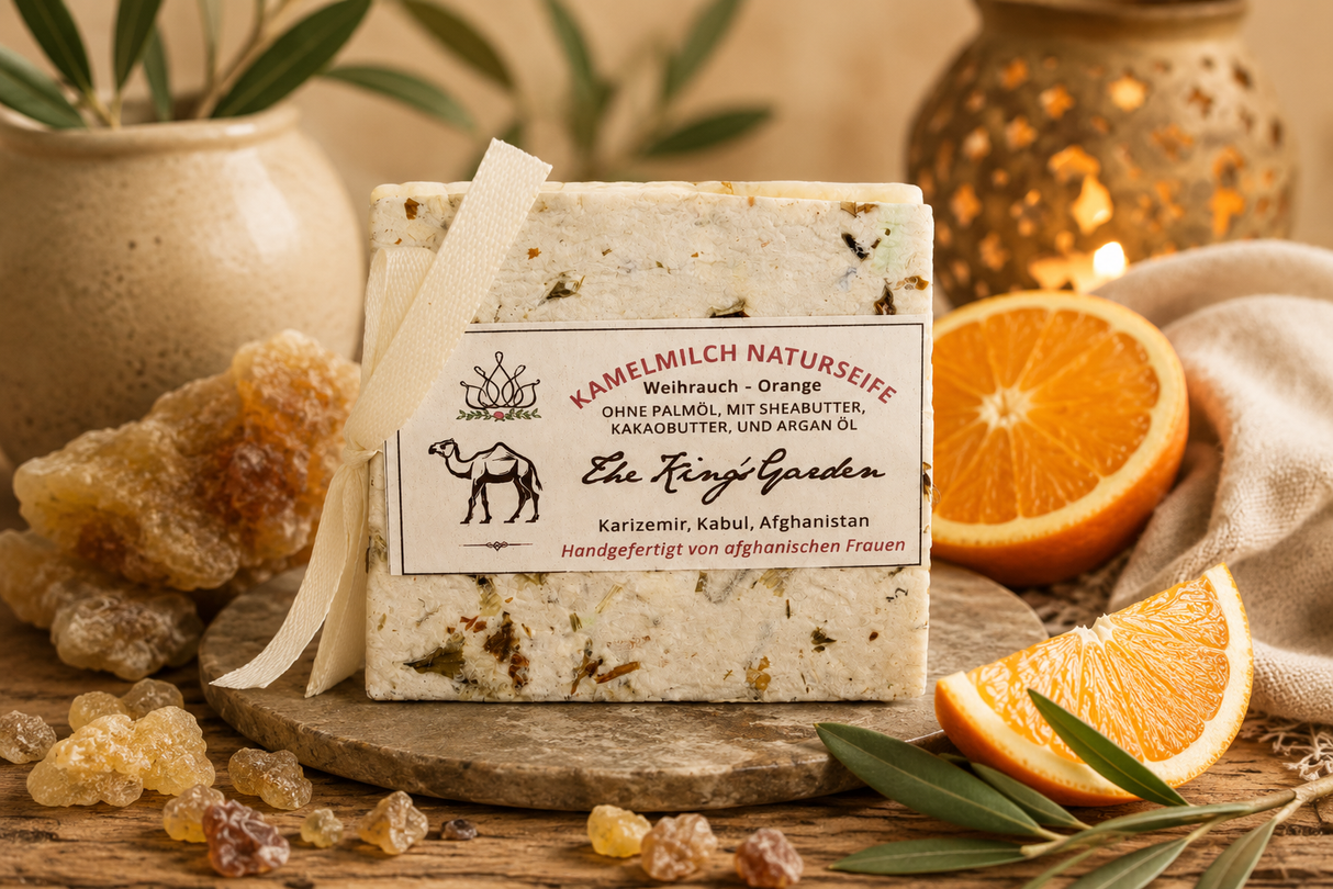 Naturseife Kamelmilch / Weihrauch und Orange 100 g OHNE PALMÖL