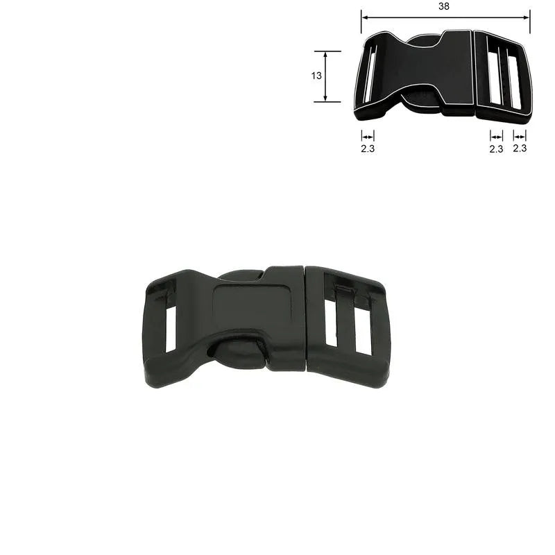 Kunststoff-Steckschnalle gebogen flach