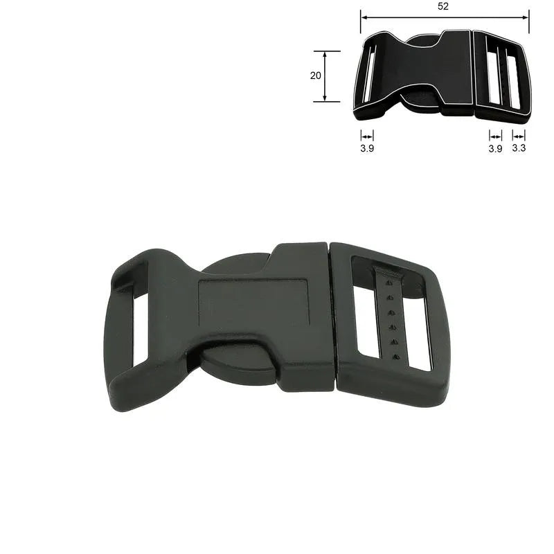 Kunststoff-Steckschnalle gebogen flach