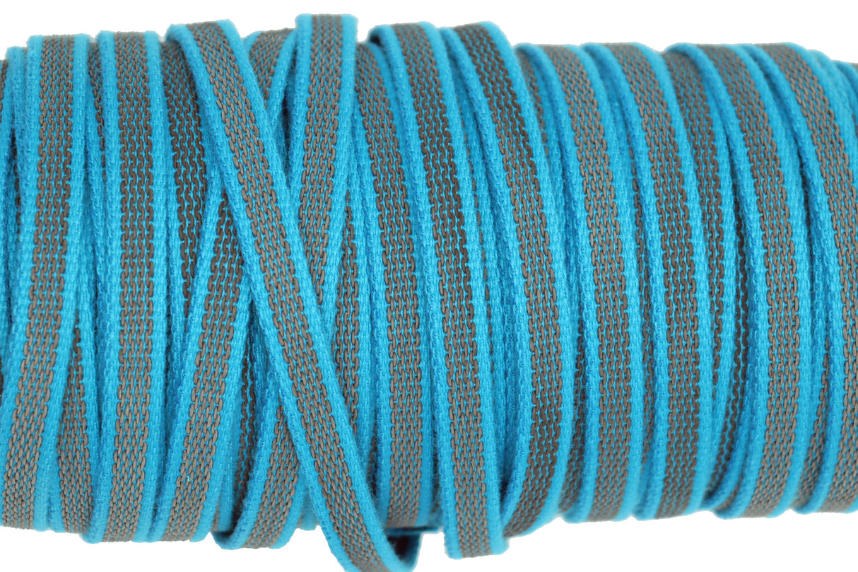 Anti-Rutsch -Baumwolltouch Gurtband- Made in Germany - OEKO-TEX® Klasse 1 cyan