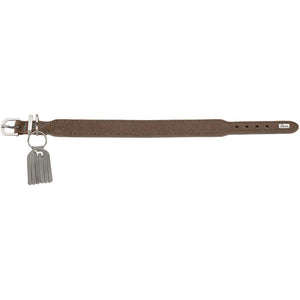 Hunter Lederhalsband Lucca petit walnuss/grau / 30 23-27 cm 1.5 cm Breite