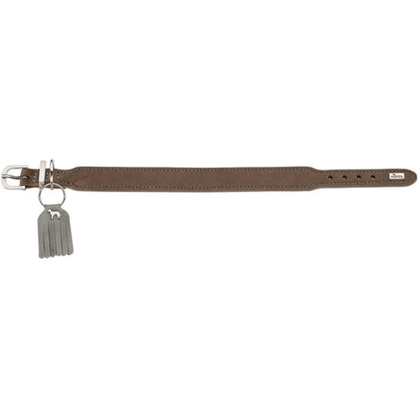 Hunter Lederhalsband Lucca petit walnuss/grau / 30 23-27 cm 1.5 cm Breite
