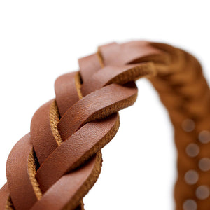 Hunter Lederhalsband Solid Education Special cognac / S 45 / 33 - 38 cm Halsumfang Breite 2.5 cm