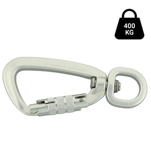 Aluminium Sicherheitskarabiner 86 mm/16 Drehverschluss