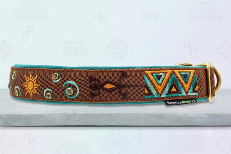 „Aztec Sun“– Ethno Zugstopp-Halsband / Sofortkauf / Innenumfang ca. 45-53 cm