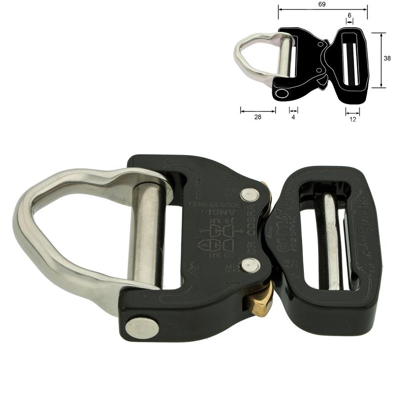 COBRA® PRO STYLE 38 mm schwarz mit D-Ring