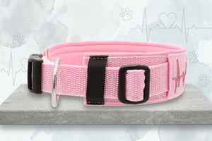 'Heartbeat Rose' – extrabreites Klickhalsband/ extra Breit/ Sofortkauf / Innenumfang ca. 42 - 47 cm