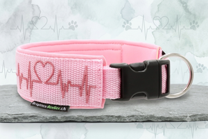'Heartbeat Rose' – extrabreites Klickhalsband/ extra Breit/ Sofortkauf / Innenumfang ca. 42 - 47 cm