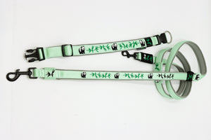 🐼 Halsband 'Bambuszauber' – personalisiert & individuell / Preis inkl. Stickerei & Neopren-Polsterung (Basis: 2,5 cm Gurtband / ca. 3,5 cm Gesamtbreite). Weitere Optionen können den Endpreis verändern.