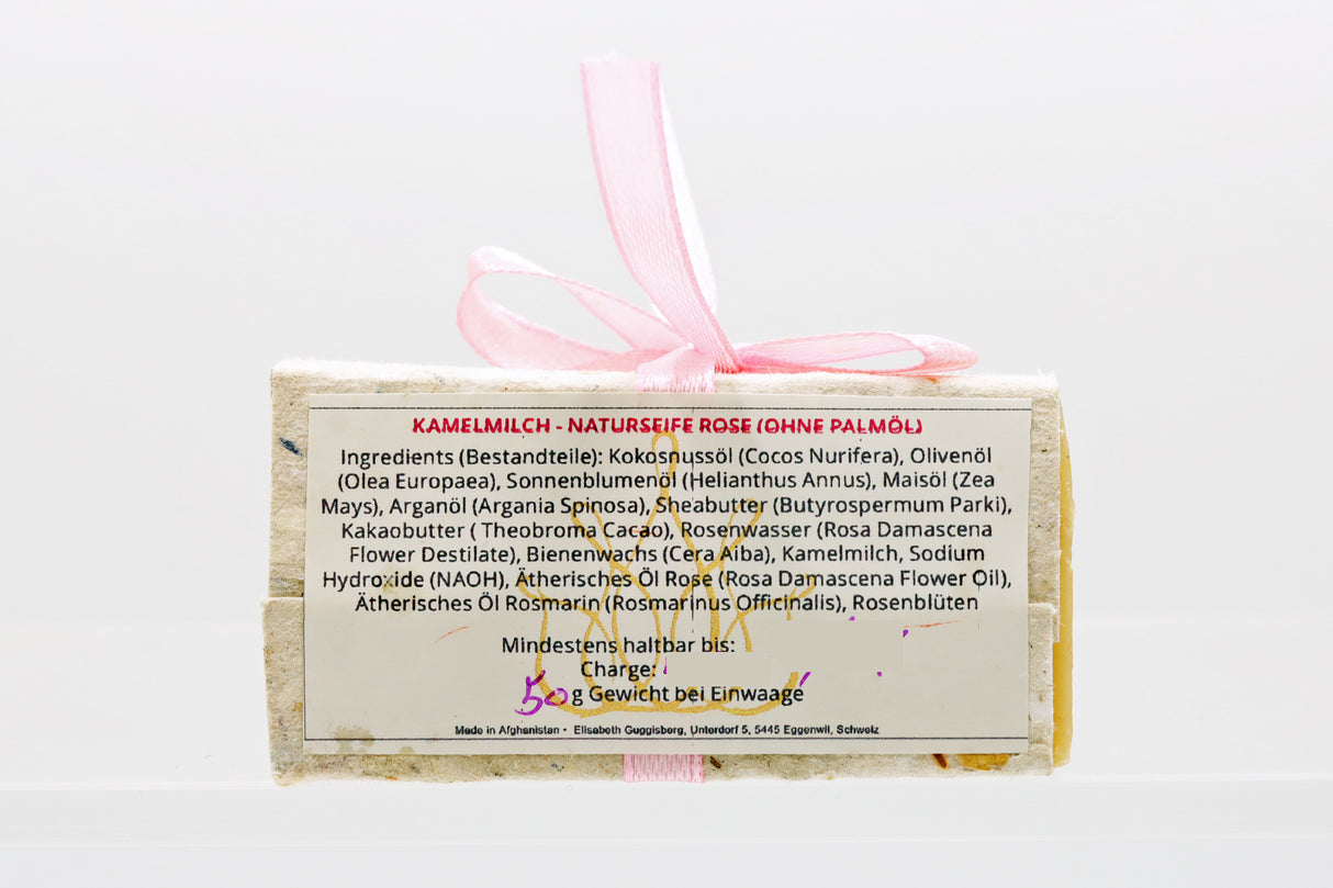 Naturseife Kamelmilch / Rose 50 g OHNE PALMÖL