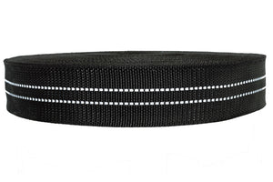 Polypropylen Gurtband schwarz ( PP ) 2.1 mm/ 50 mm reflektierend mittig