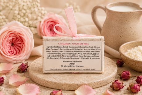 Naturseife Kamelmilch / Rose 50 g OHNE PALMÖL