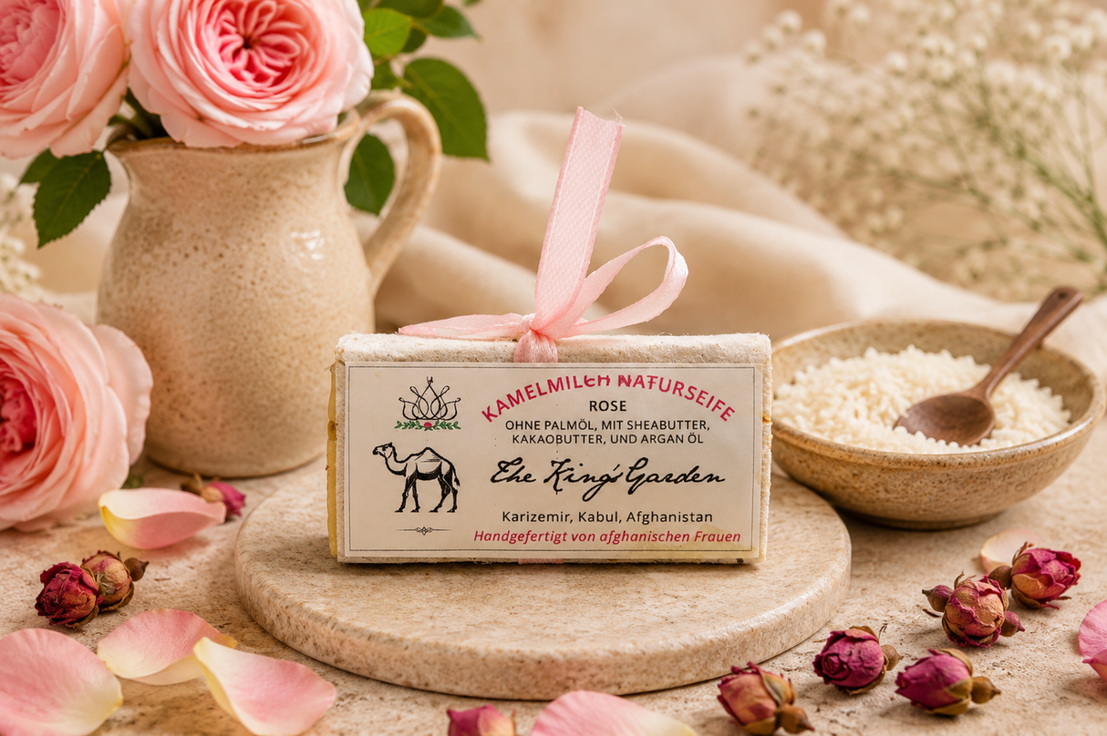 Naturseife Kamelmilch / Rose 50 g OHNE PALMÖL