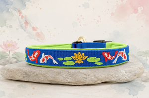 🐟 Halsband „ Koi Garden“ Zugentlastungshalsband / Sofortkauf / Innenumfang ca. 46-53 cm