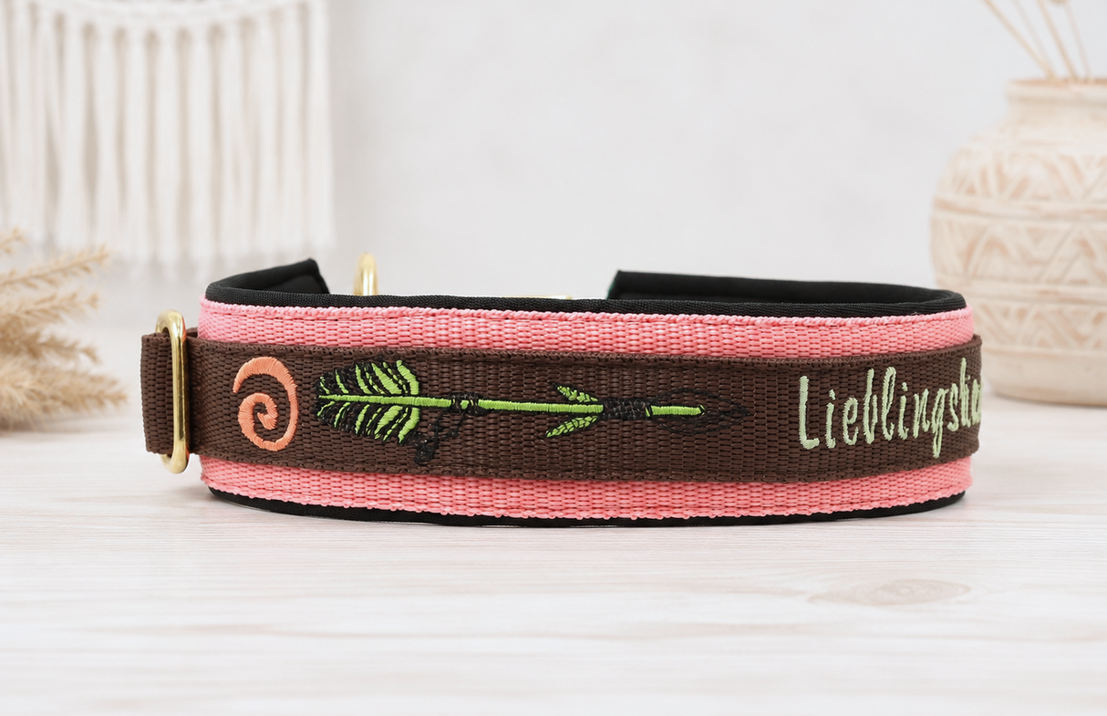 'Lieblingshund Spirit' – extrabreites Zugentlastungs-Halsband/ extra Breit/ Sofortkauf / Innenumfang ca. 45 - 50 cm