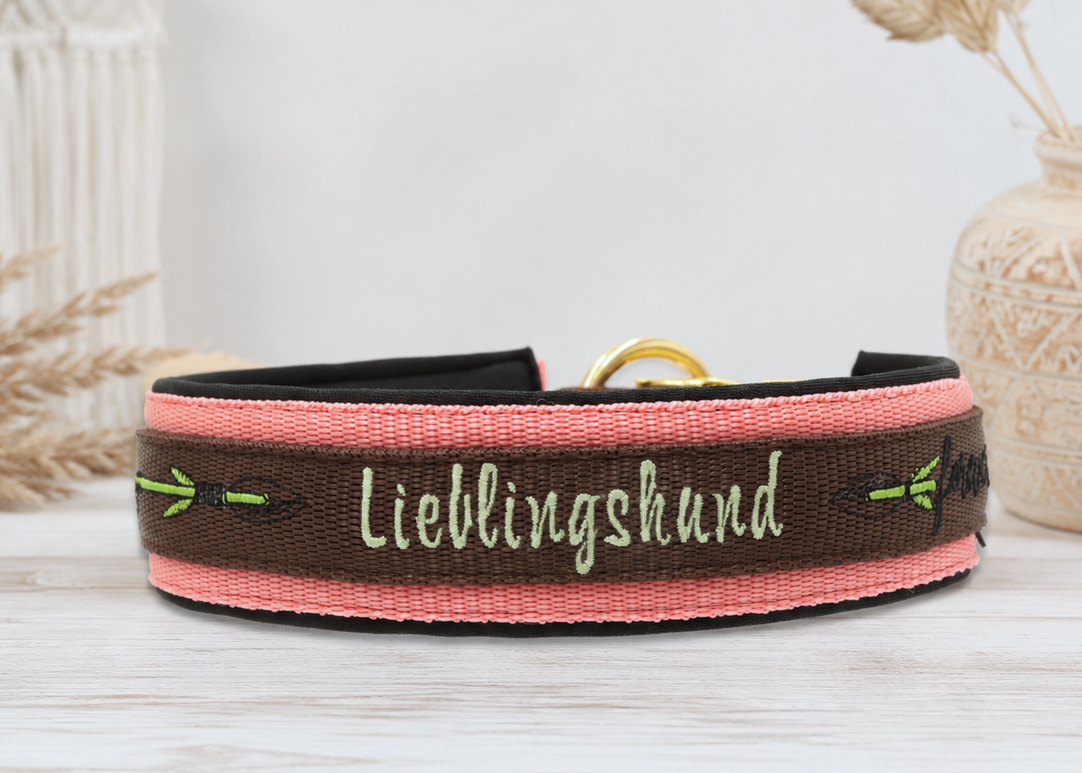 'Lieblingshund Spirit' – extrabreites Zugentlastungs-Halsband/ extra Breit/ Sofortkauf / Innenumfang ca. 45 - 50 cm