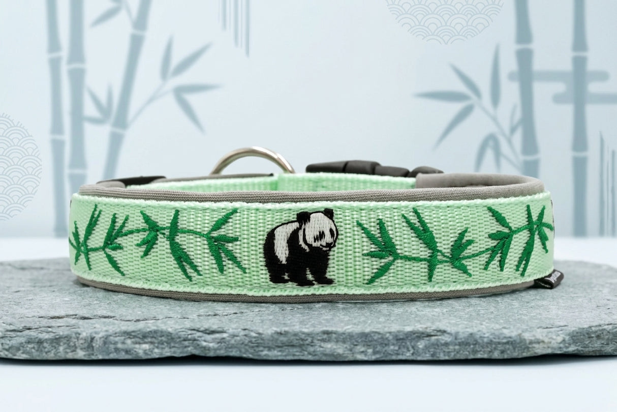 🐼 Halsband 'Bambuszauber' Halsband und 3-fach verstellbare Leine / Sofortkauf / Innenumfang ca. 38-44 cm