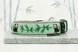 🐼 Halsband 'Bambuszauber' – personalisiert & individuell / Preis inkl. Stickerei & Neopren-Polsterung (Basis: 2,5 cm Gurtband / ca. 3,5 cm Gesamtbreite). Weitere Optionen können den Endpreis verändern.