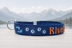 Halsband 'Bergpfoten' gemeinsam unterwegspersonalisiert & individuell / Preis inkl. Stickerei & Neopren-Polsterung (Basis: 2,5 cm Gurtband / ca. 3,5 cm Gesamtbreite). Weitere Optionen können den Endpreis verändern.
