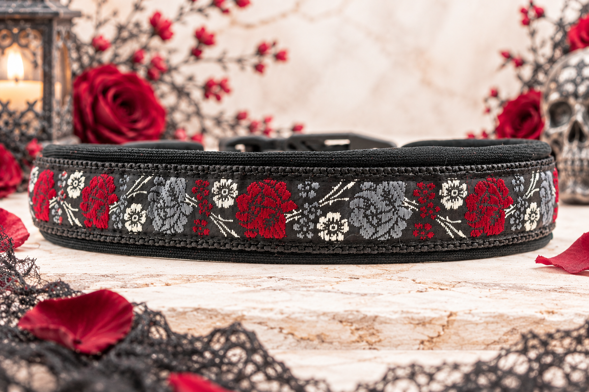 Halsband „Gothic Rose“ Klick mit Fidlock/ Sofortkauf / Innenumfang ca. 34-39 cm